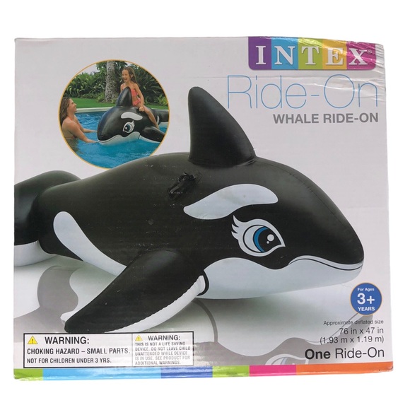 Intex Ride On Orca Killer Whale Inflatable Pool Toy 76"x47" XLARGE Float Raft - Picture 2 of 6